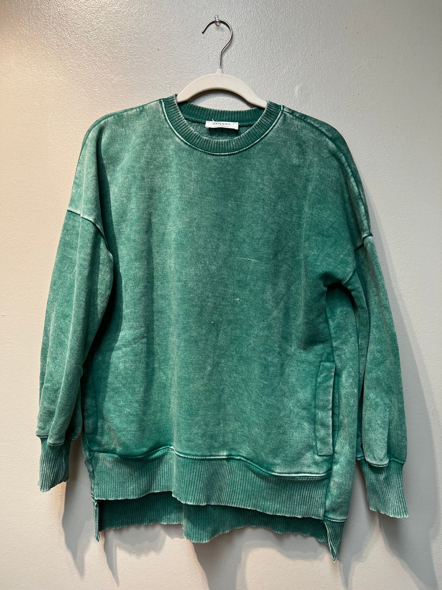 Forrest Green Distressed Crewneck