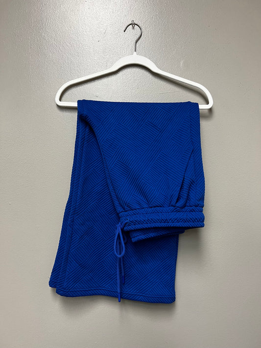 Royal Blue Flare Texture Bottoms