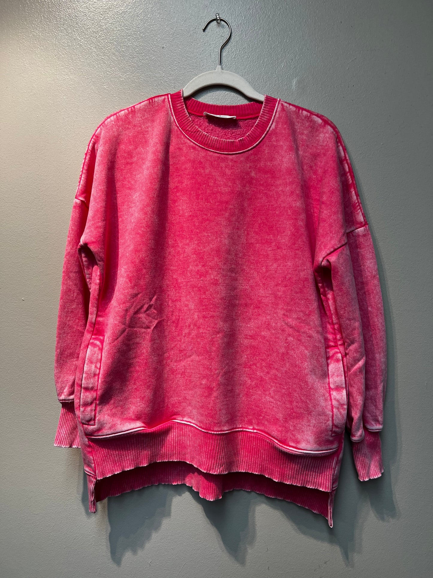 Pink Distressed Crewneck