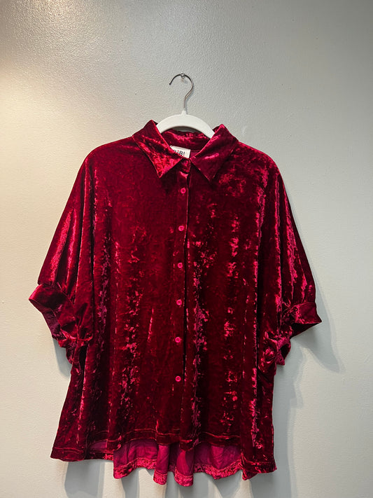 Deep Velvet Button Up